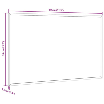 Magnetic Whiteboard with Solid Pine Wood Frame 80x55 cm