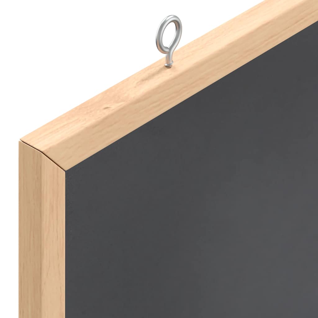 Chalkboard with Solid Pine Wood Frame Black 40x30 cm