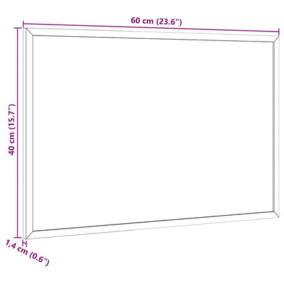 Chalkboard with Solid Pine Wood Frame Black 60x40 cm