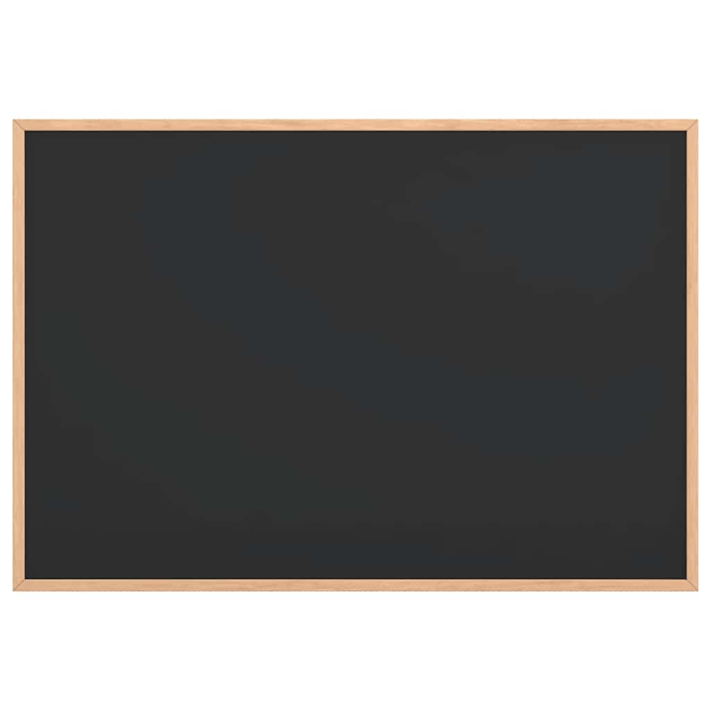 Chalkboard with Solid Pine Wood Frame Black 80x55 cm