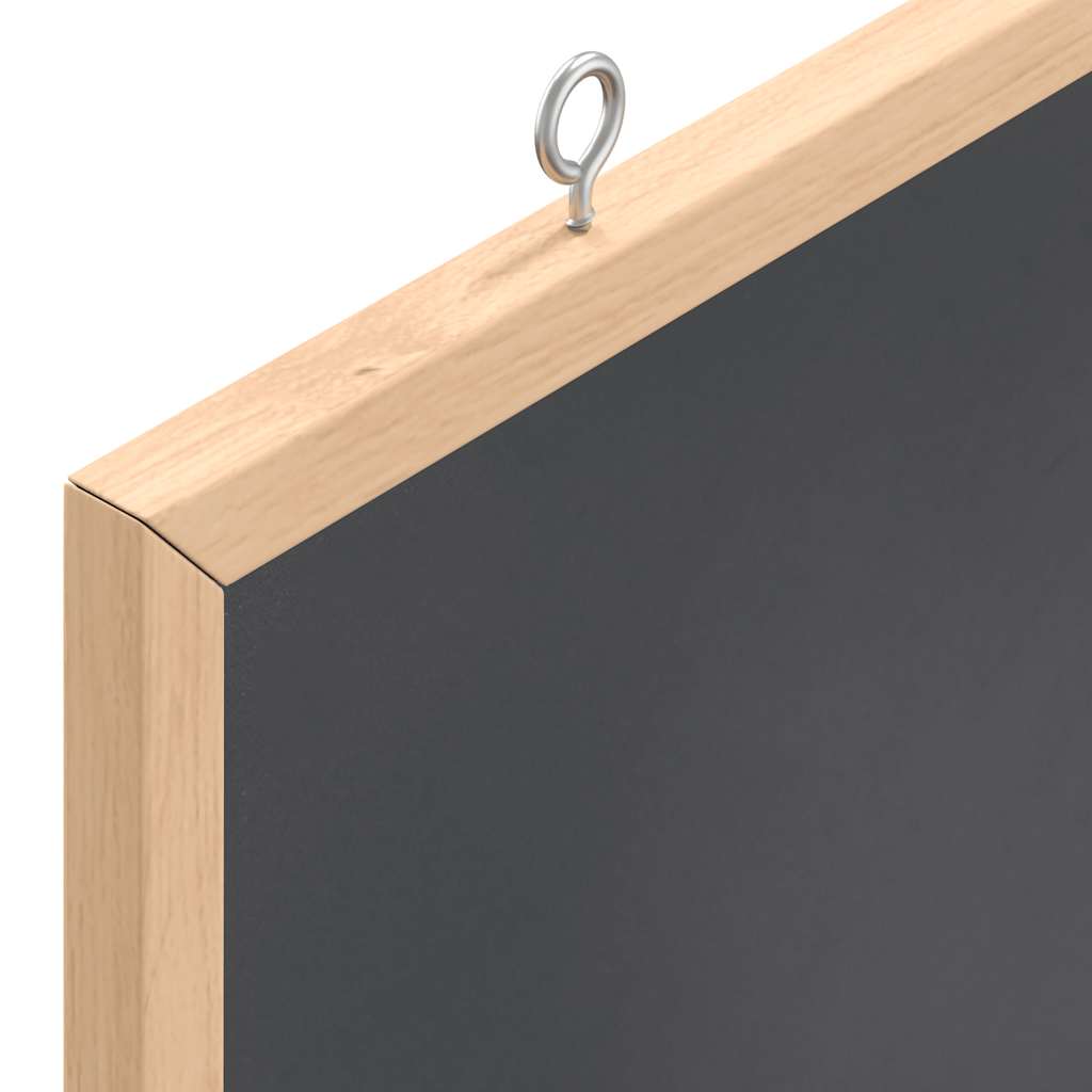 Chalkboard with Solid Pine Wood Frame Black 80x55 cm