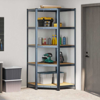 5-Layer Corner Shelf Anthracite Steel&Engineered Wood