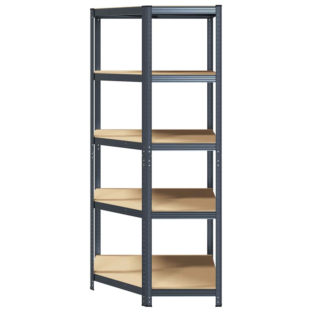 5-Layer Corner Shelf Anthracite Steel&Engineered Wood