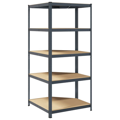 5-Layer Corner Shelf Anthracite Steel&Engineered Wood