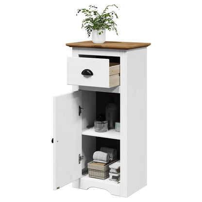 Bathroom Cabinet BODO White and Brown 44x30x90 cm