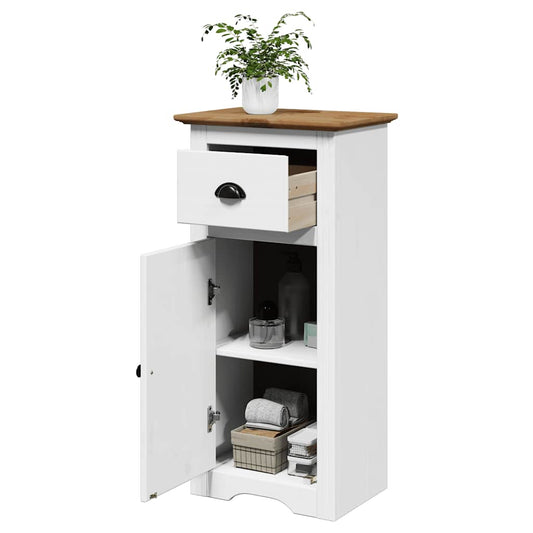 Bathroom Cabinet "BODO" White and Brown 44x30x90 cm