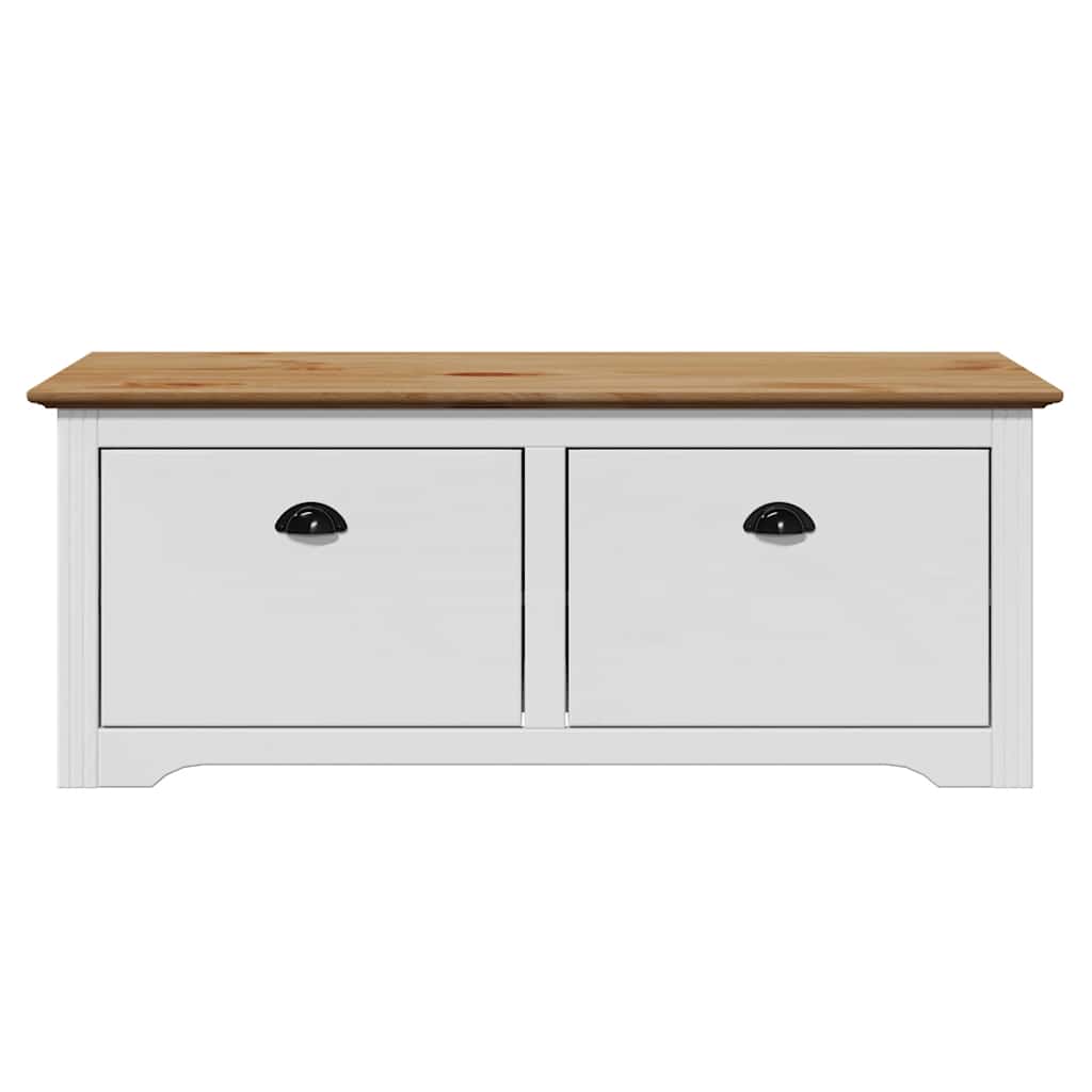 Hallway Bench "BODO" White and Brown 114x40x45 cm