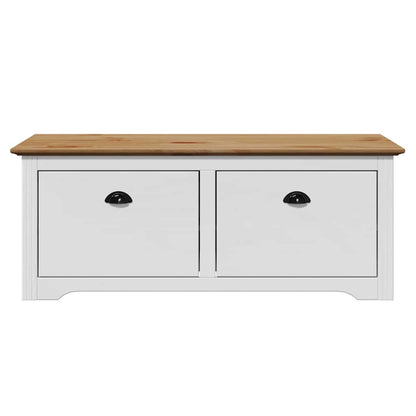 Hallway Bench "BODO" White and Brown 114x40x45 cm