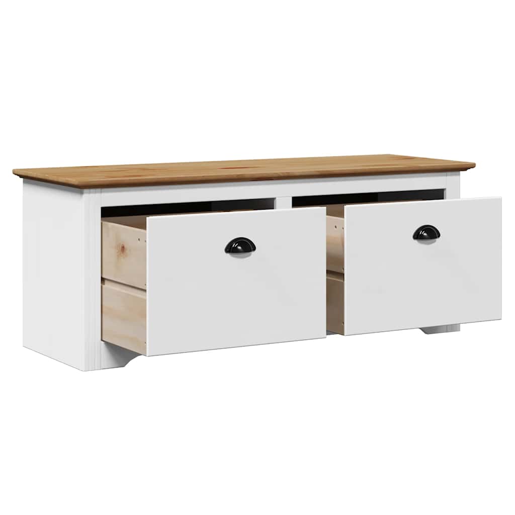 Hallway Bench "BODO" White and Brown 114x40x45 cm