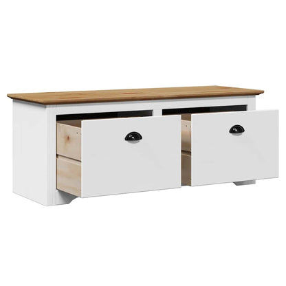 Hallway Bench "BODO" White and Brown 114x40x45 cm