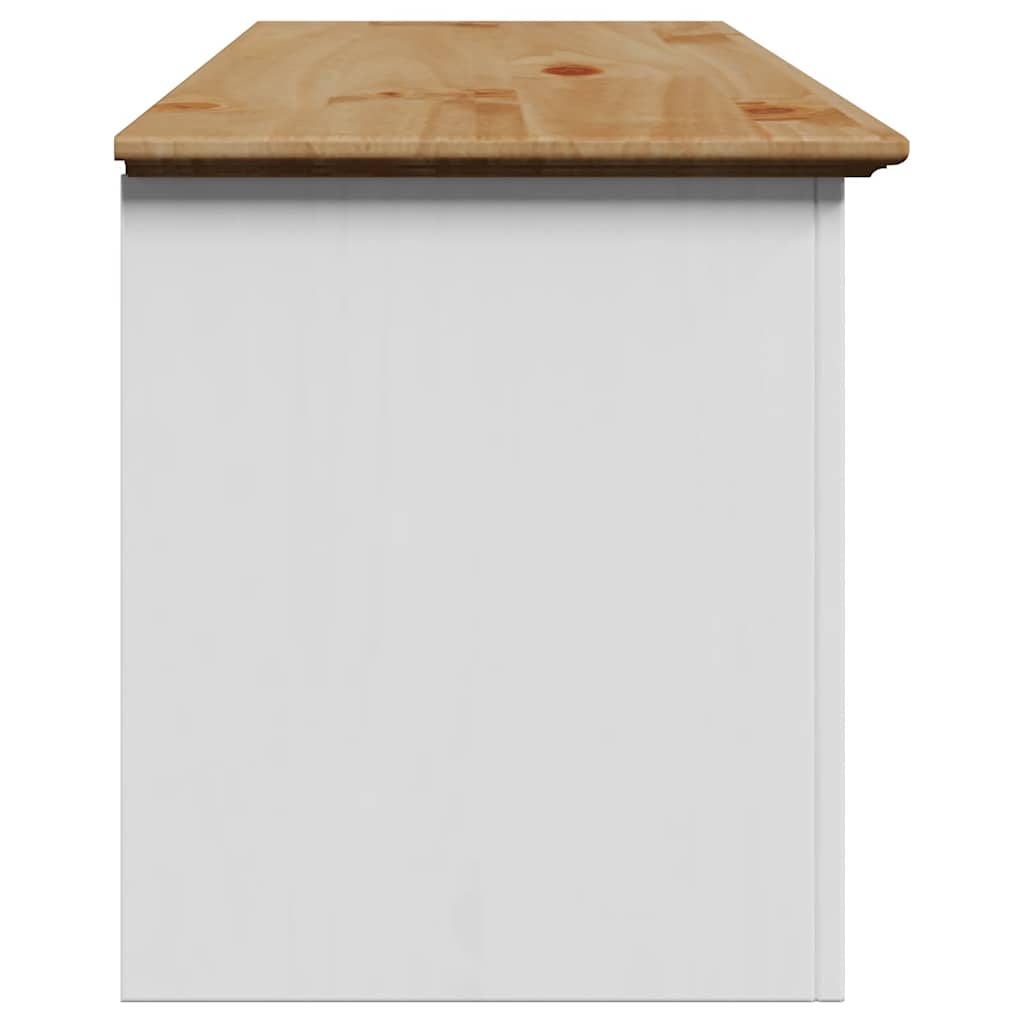Hallway Bench "BODO" White and Brown 114x40x45 cm