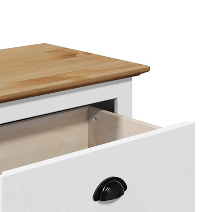 Hallway Bench "BODO" White and Brown 114x40x45 cm