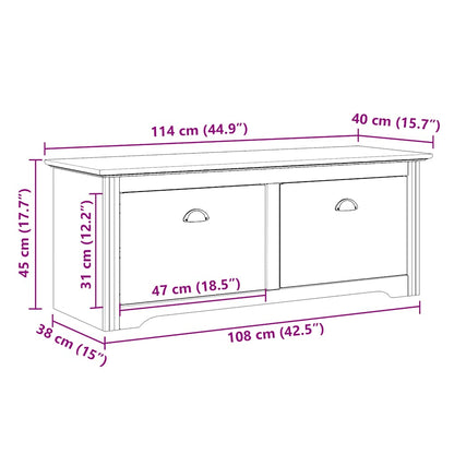 Hallway Bench "BODO" White and Brown 114x40x45 cm