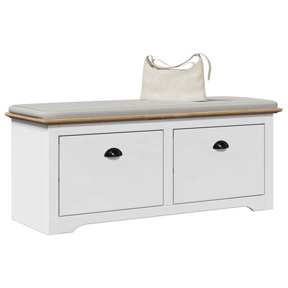 Hallway Bench "BODO" White and Brown 114x40x45 cm