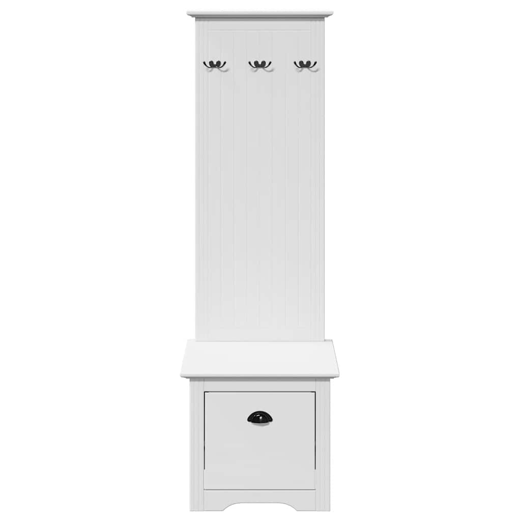 Hallway Cabinet with Hooks BODO White 50x40x157 cm