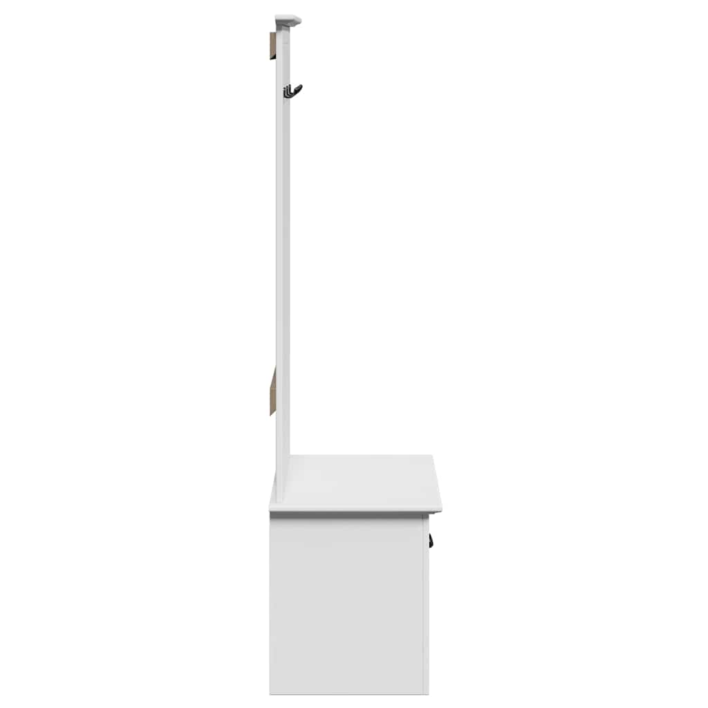 Hallway Cabinet with Hooks BODO White 50x40x157 cm