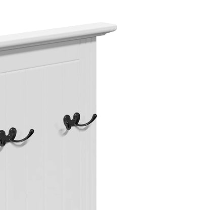 Hallway Cabinet with Hooks BODO White 50x40x157 cm