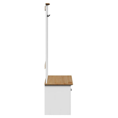 Hallway Cabinet with Hooks "BODO" White and Brown 50x40x157 cm
