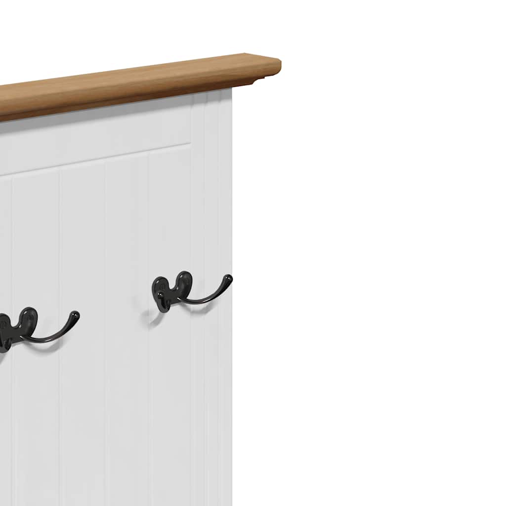 Hallway Cabinet with Hooks "BODO" White and Brown 50x40x157 cm