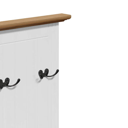 Hallway Cabinet with Hooks "BODO" White and Brown 50x40x157 cm