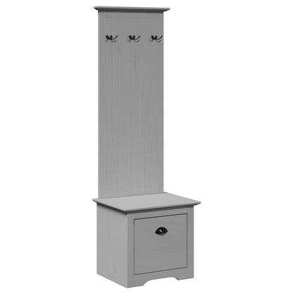 Hallway Cabinet with Hooks BODO Grey 50x40x157 cm