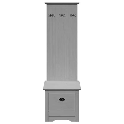 Hallway Cabinet with Hooks BODO Grey 50x40x157 cm