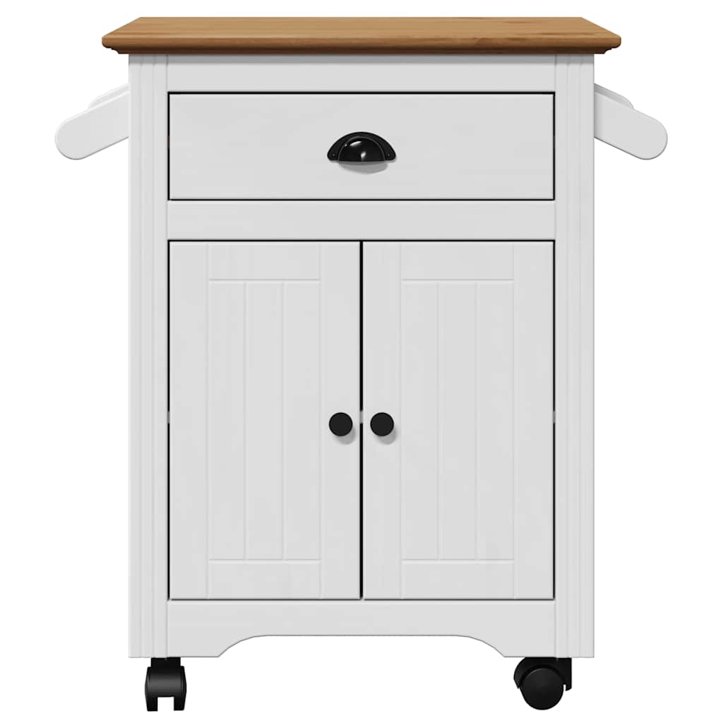 Kitchen Trolley BODO White and Brown 72x45x80 cm