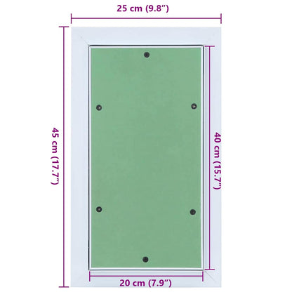 Access Panel Green and Silver 25 x 45 cm