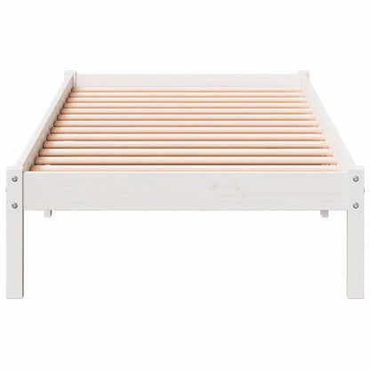 Extra Long Bed Frame without Mattress White 90x210 cm Solid Wood Pine