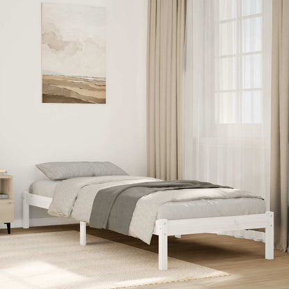 Extra Long Bed Frame without Mattress White 90x210 cm Solid Wood Pine
