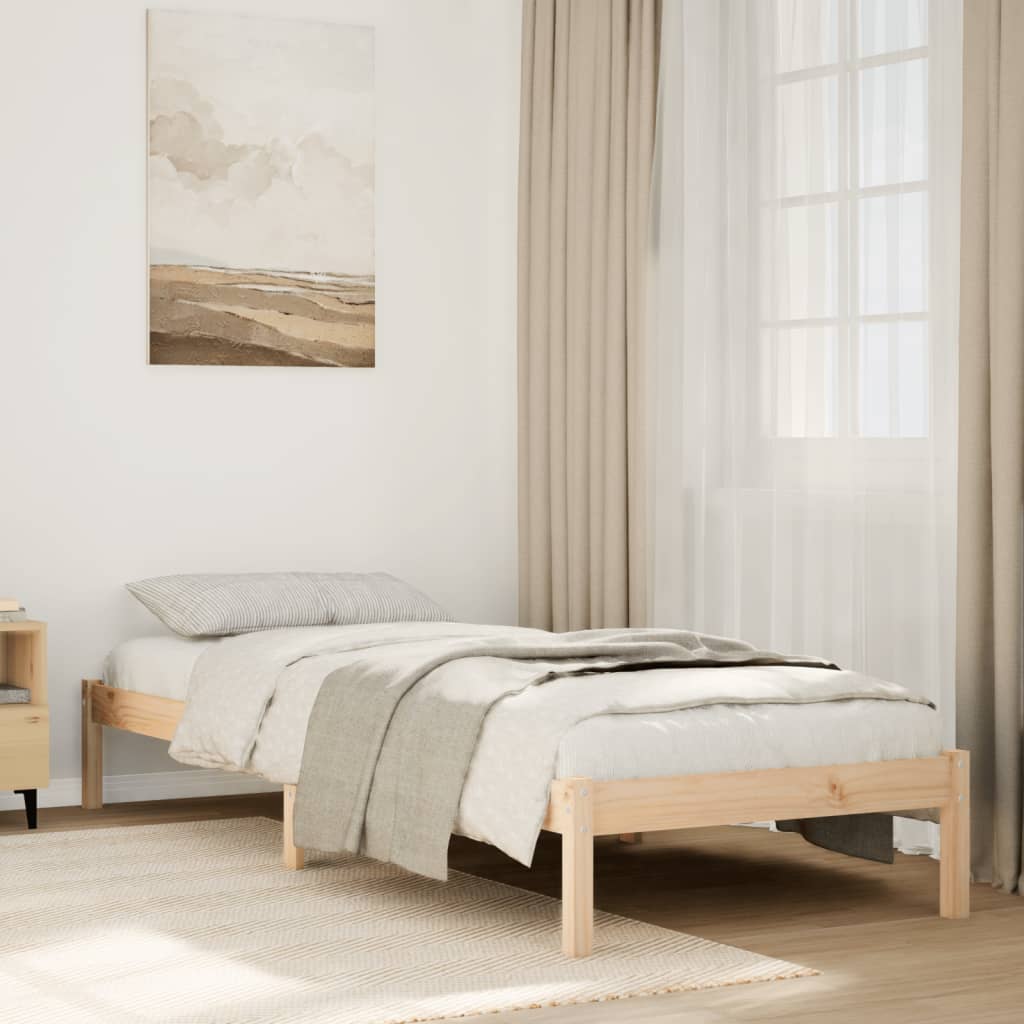 Extra Long Bed Frame without Mattress 100x210 cm Solid Wood Pine