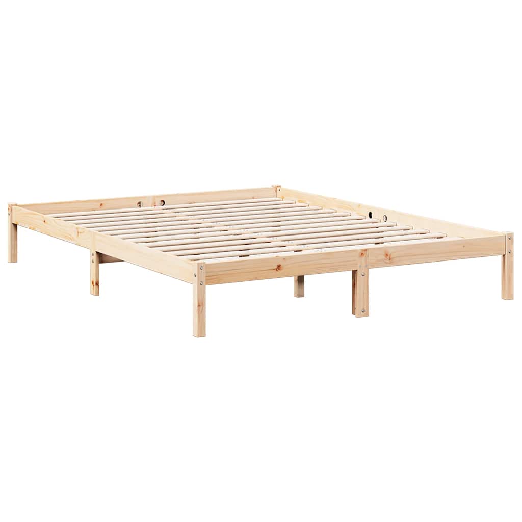 Extra Long Bed Frame without Mattress 140x210cm Solid Wood Pine