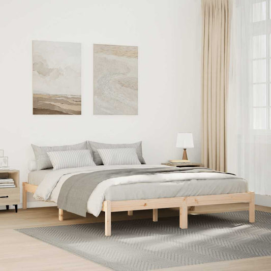 Extra Long Bed Frame without Mattress 140x210cm Solid Wood Pine