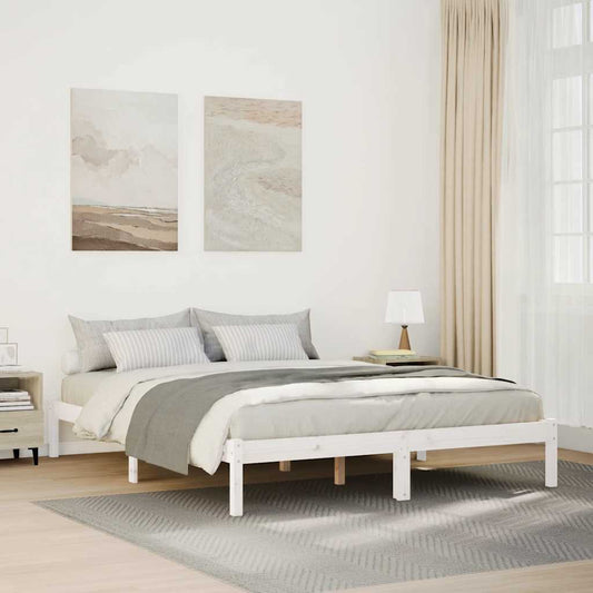 Extra Long Bed Frame without Mattress White 140x210 cm