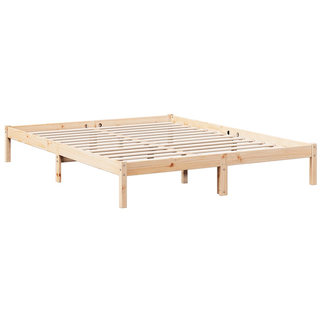 Extra Long Bed Frame without Mattress 160x210 cm Solid Wood Pine