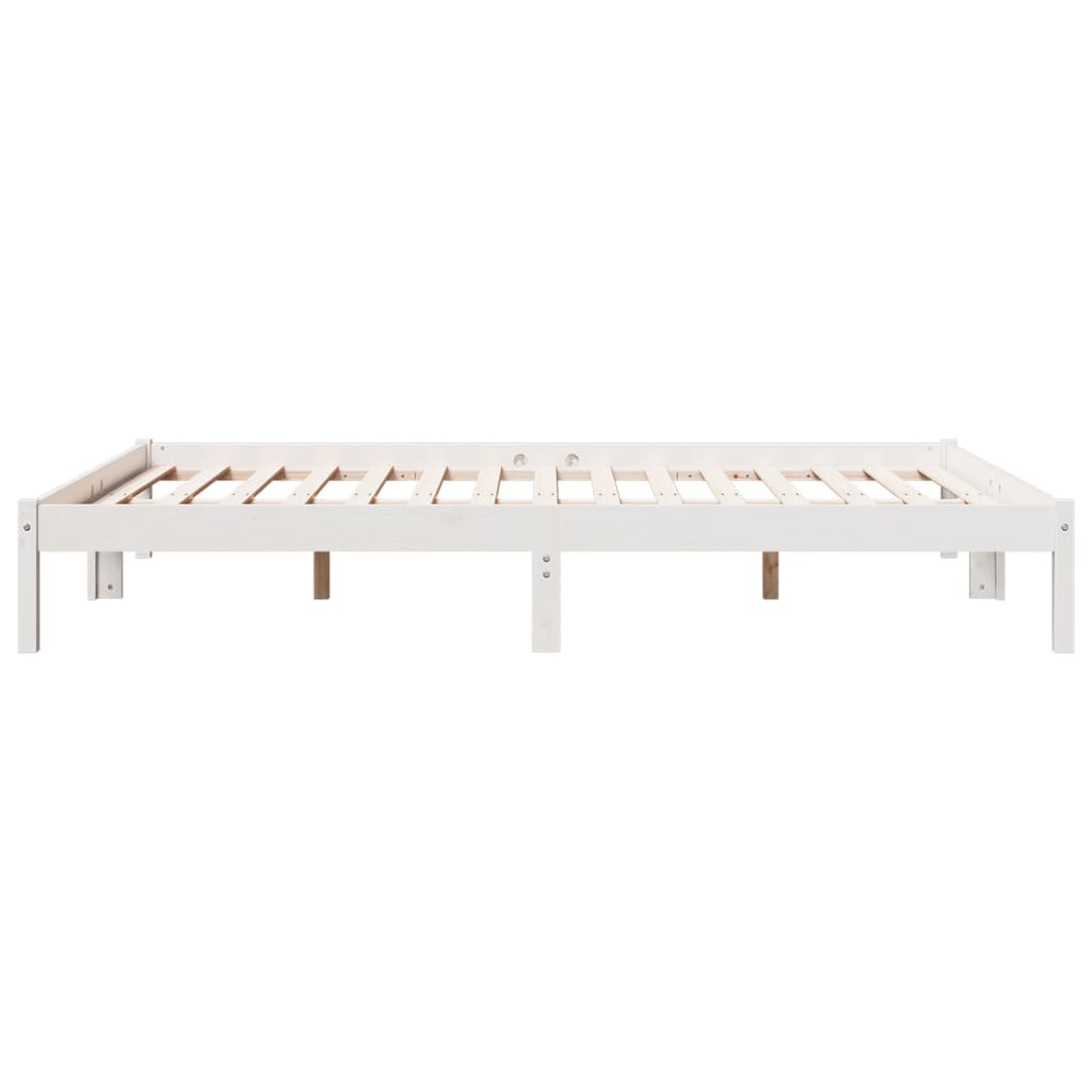 Extra Long Bed Frame without Mattress White 160x210 cm Solid Wood Pine