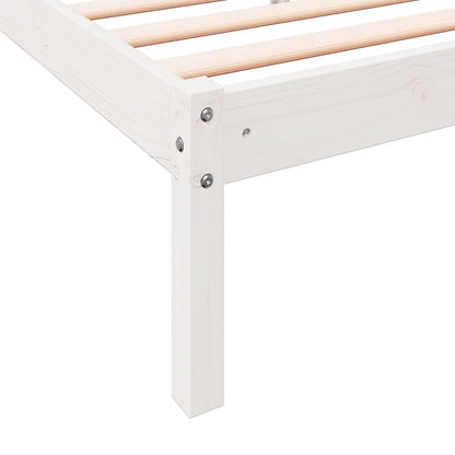 Extra Long Bed Frame without Mattress White 160x210 cm Solid Wood Pine