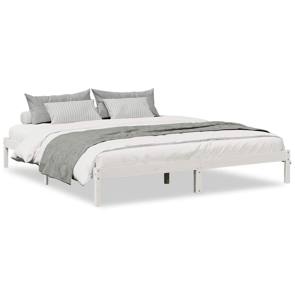 Extra Long Bed Frame without Mattress White 180x210 cm