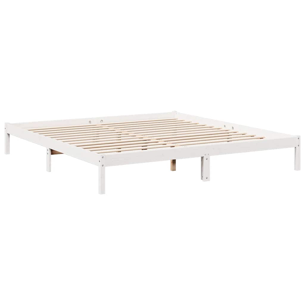 Extra Long Bed Frame without Mattress White 180x210 cm