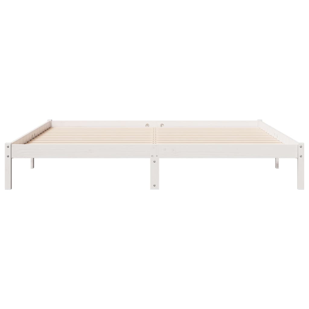 Extra Long Bed Frame without Mattress White 180x210 cm Solid Wood Pine