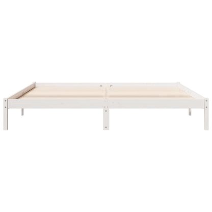 Extra Long Bed Frame without Mattress White 180x210 cm Solid Wood Pine
