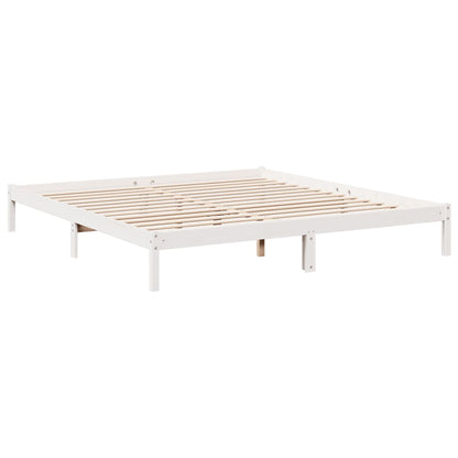 Extra Long Bed Frame without Mattress White 180x210 cm Solid Wood Pine