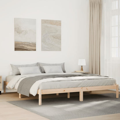 Extra Long Bed Frame without Mattress 200x210 cm Solid Wood Pine