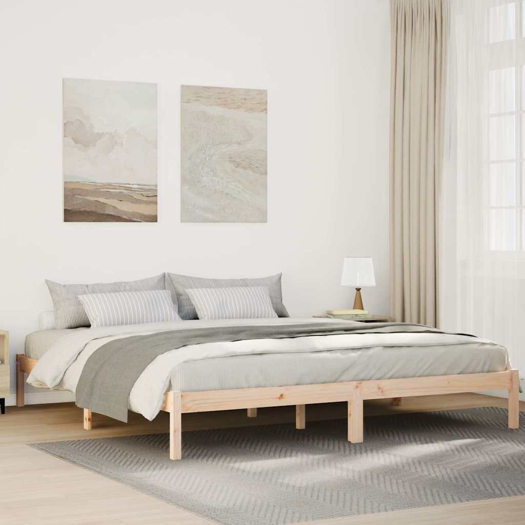 Extra Long Bed Frame without Mattress 200x210cm Solid Wood Pine