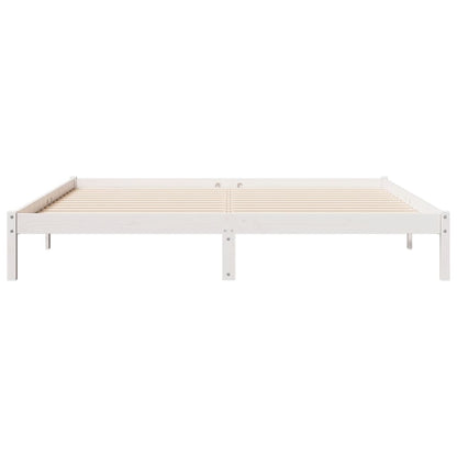 Extra Long Bed Frame without Mattress White 200x210 cm Solid Wood Pine