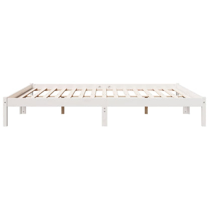 Extra Long Bed Frame without Mattress White 200x210 cm Solid Wood Pine