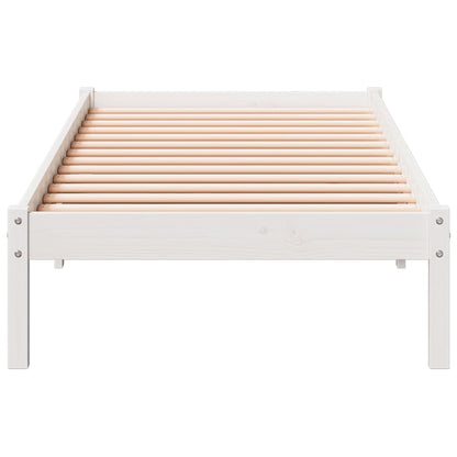 Extra Long Bed Frame without Mattress White 100x220 cm Solid Wood Pine