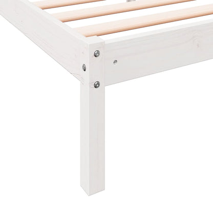 Extra Long Bed Frame without Mattress White 100x220 cm Solid Wood Pine