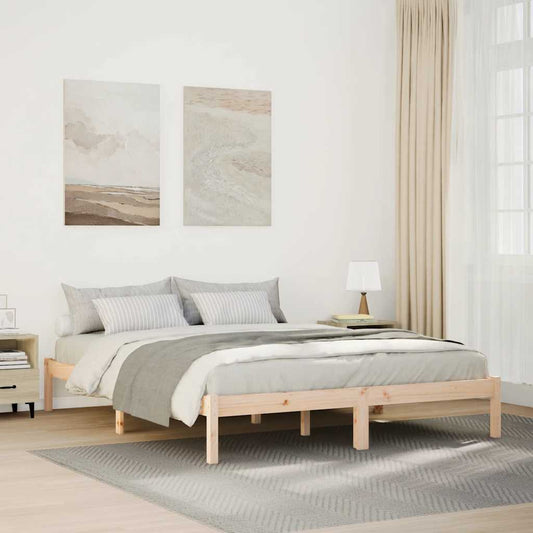 Extra Long Bed Frame without Mattress 140x220cm Solid Wood Pine