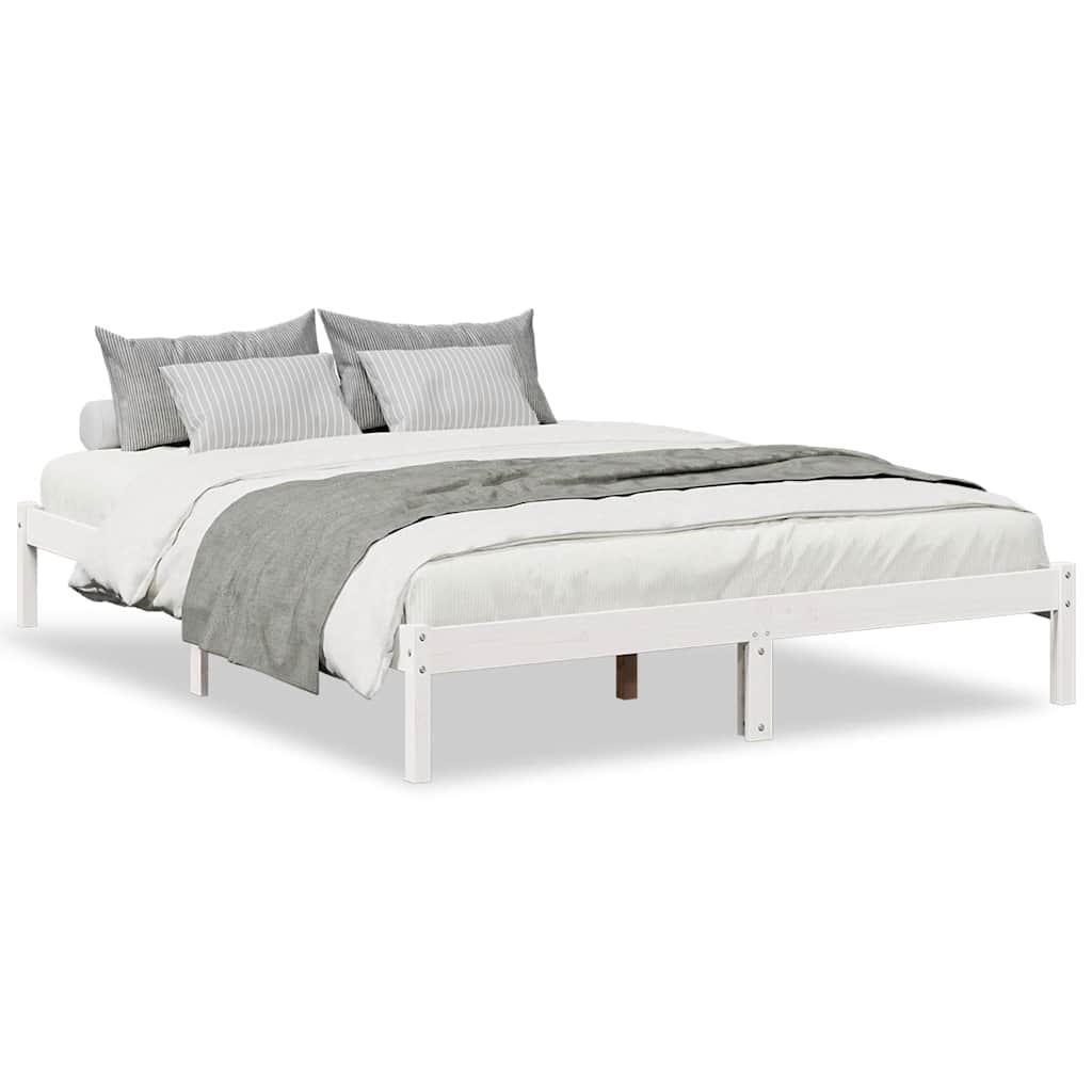 Extra Long Bed Frame without Mattress White 140x220 cm